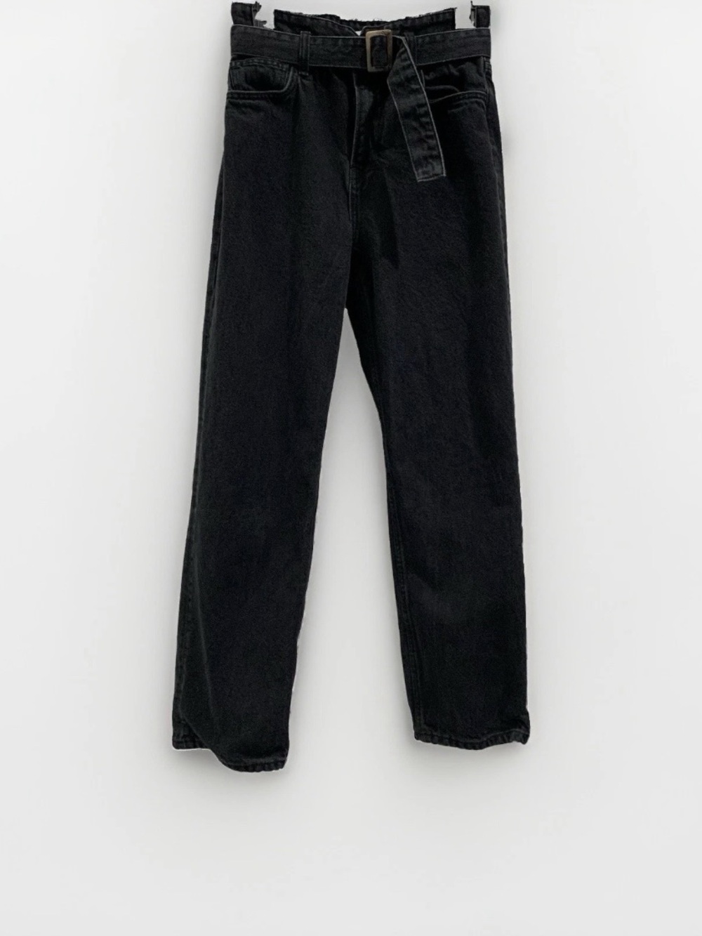 Reformation Cynthia Belted High Rise Straight Jeans Black Size 27